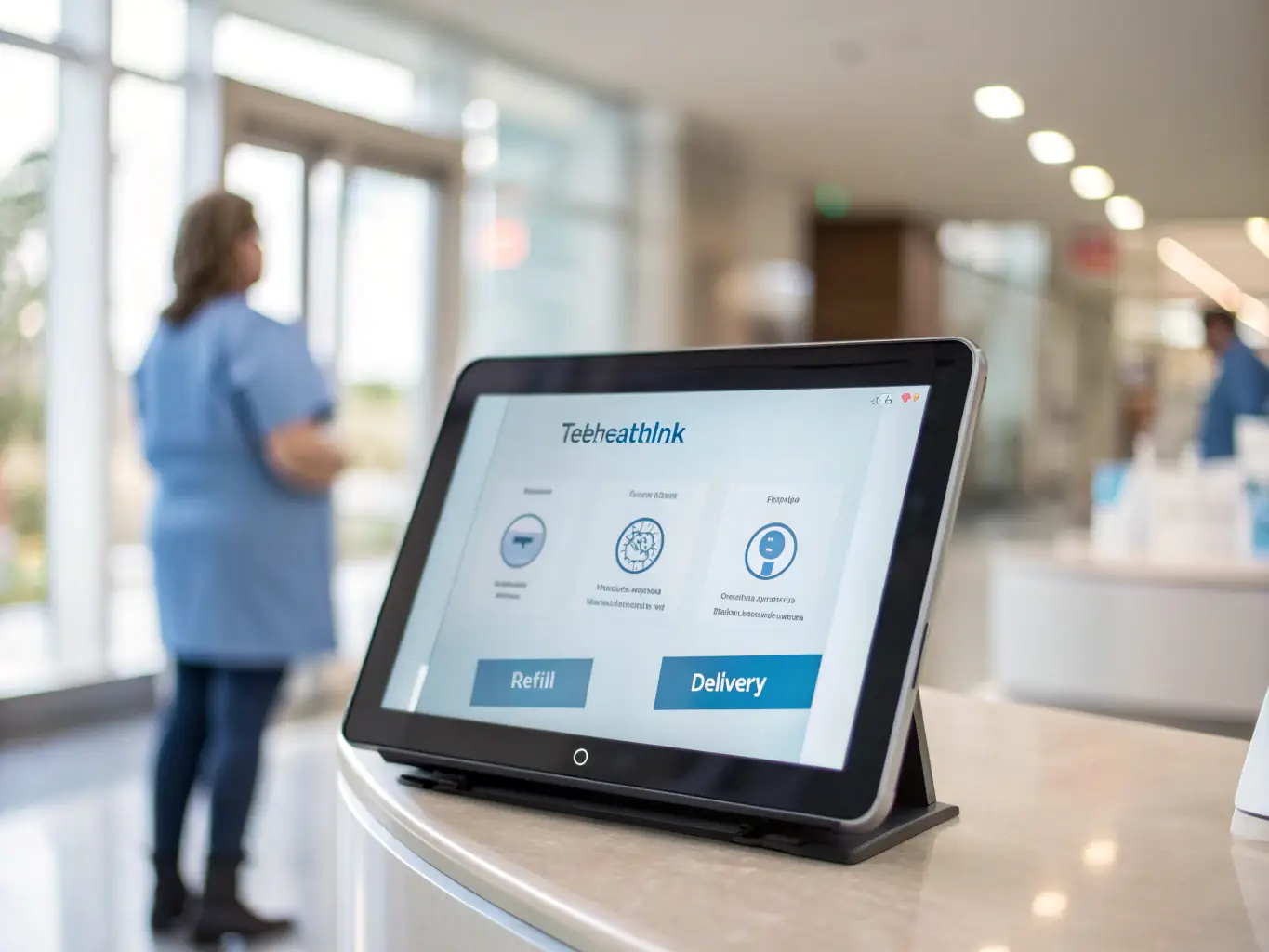 A digital image of a prescription being securely transmitted to a patient's mobile device, highlighting the convenience of online prescriptions.